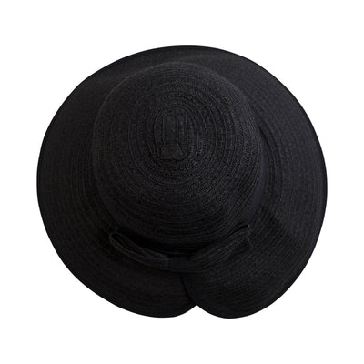 Women's Contrasting Edged Sun Brim Hat With Back Bow