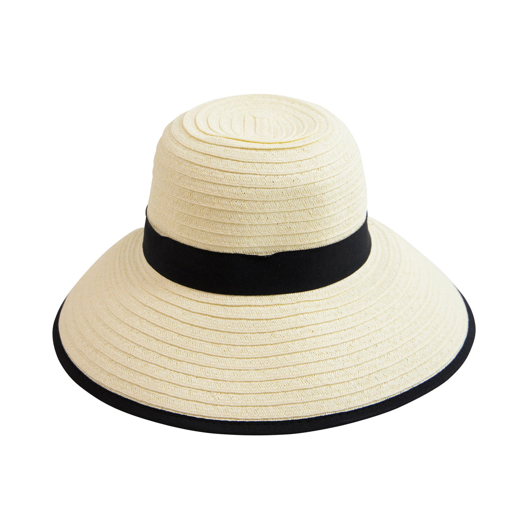 Women's Contrasting Edged Sun Brim Hat with Back Bow – San