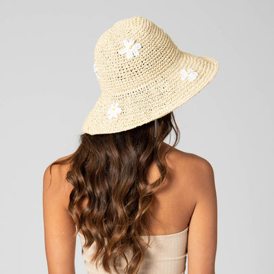 BUCKET - Fresh As A Daisy - Crochet Bucket Hat With Embroidery