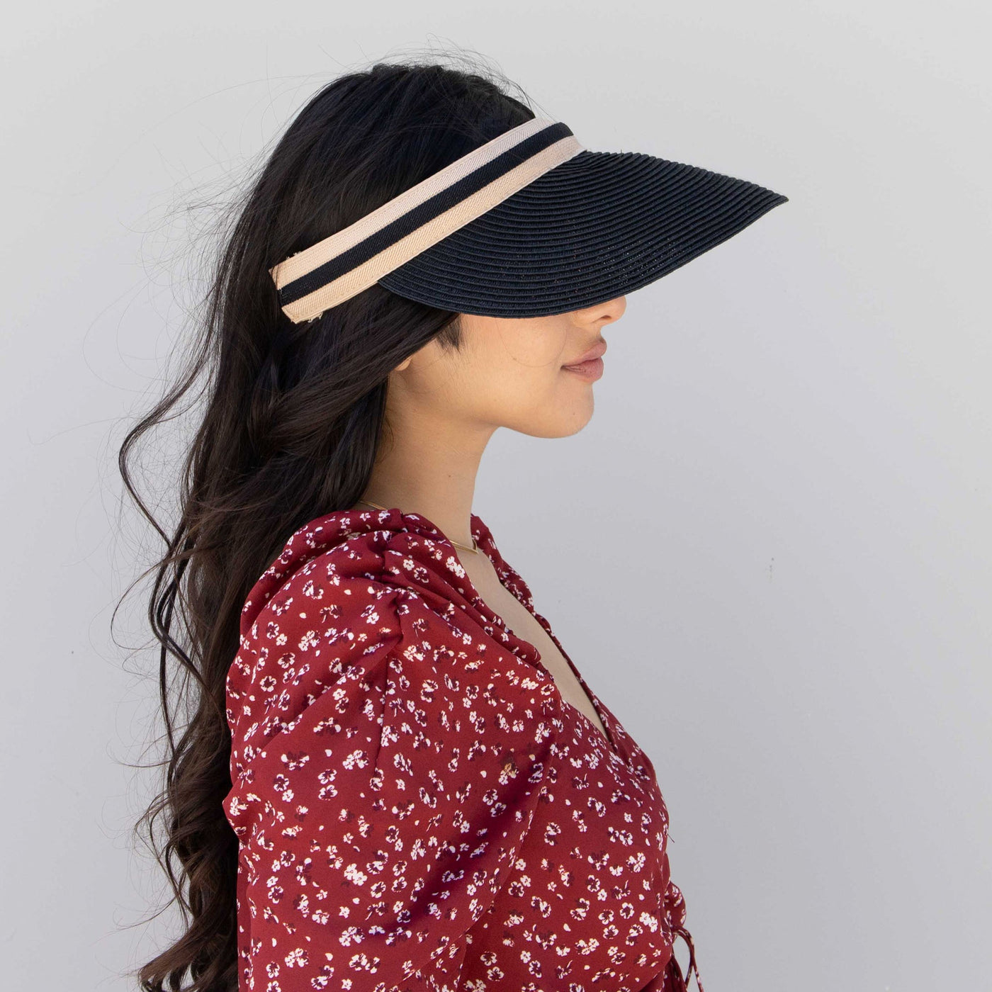 Women s Stripe Clip On Visor San Diego Hat Company