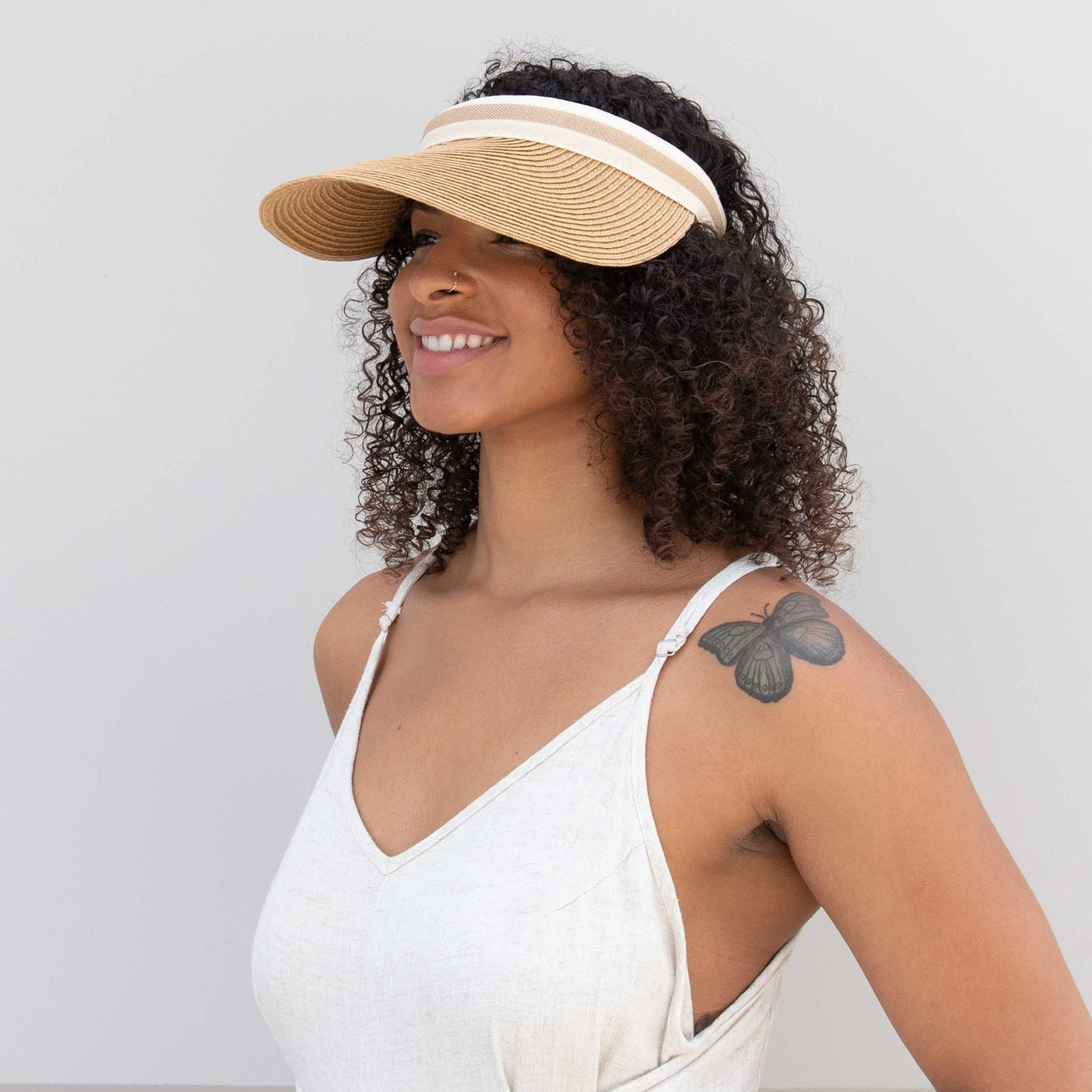 Clip on visor hats top