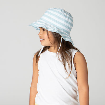 RIBBON - Kids Striped Ribbon Bucket Hat With Chin Strap