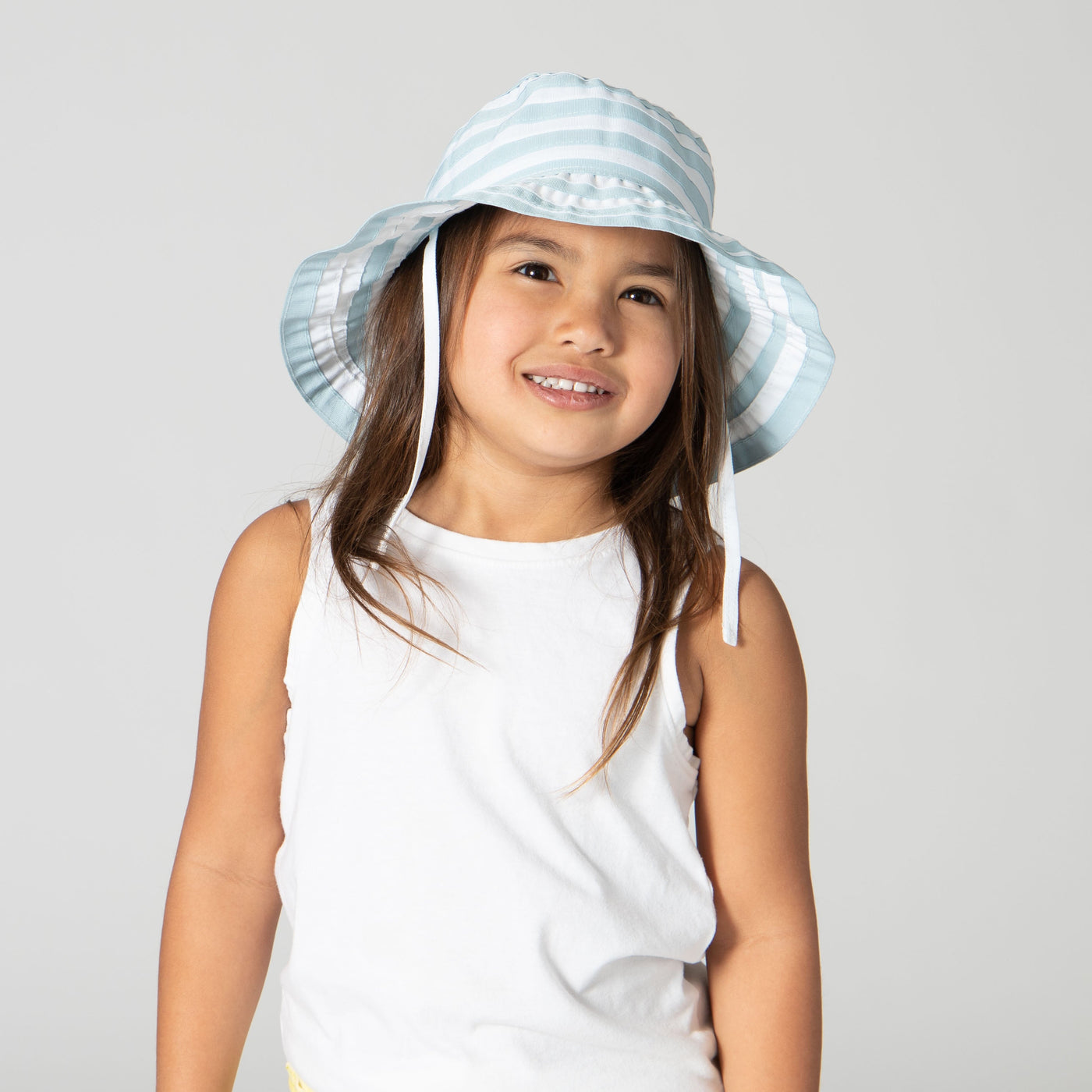 RIBBON - Kids Striped Ribbon Bucket Hat With Chin Strap