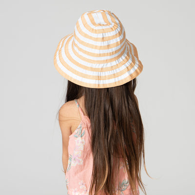 RIBBON - Kids Striped Ribbon Bucket Hat With Chin Strap