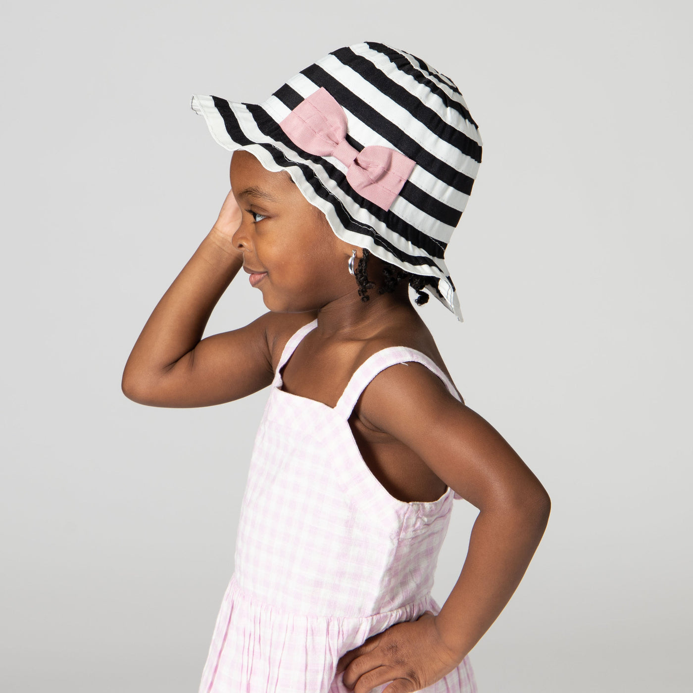 BUCKET - Toddler Ribbon Sun Hat W/ Bow