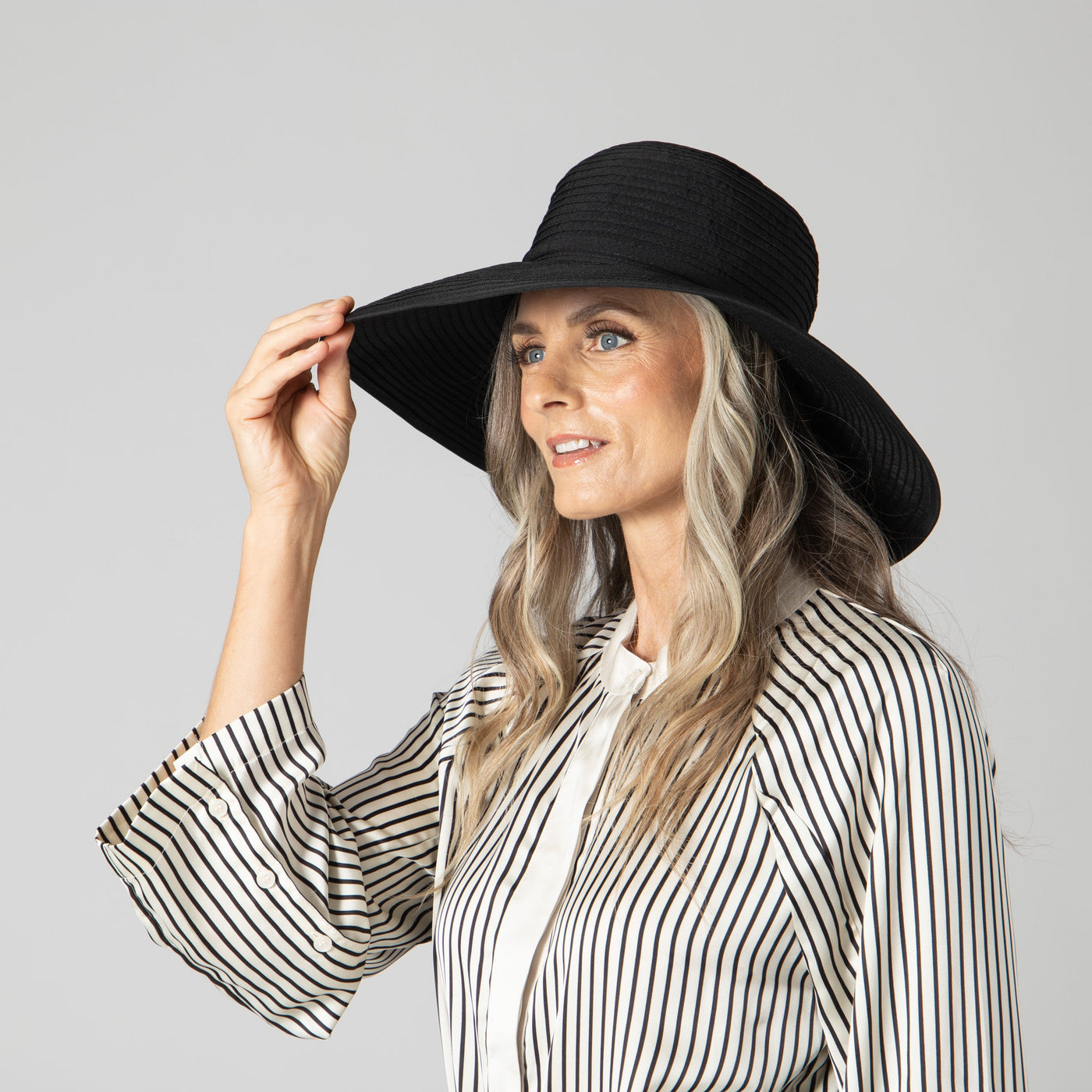 RIBBON - Women's Ribbon Braid Large Brim Hat