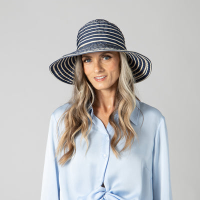 RIBBON - Women's Ribbon Braided Large Brim Hat With A Bow