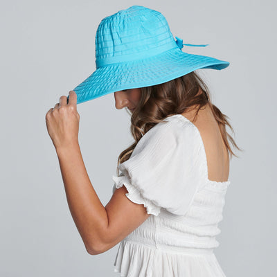 RIBBON - Women's Large Brim Ribbon Hat With A Bow