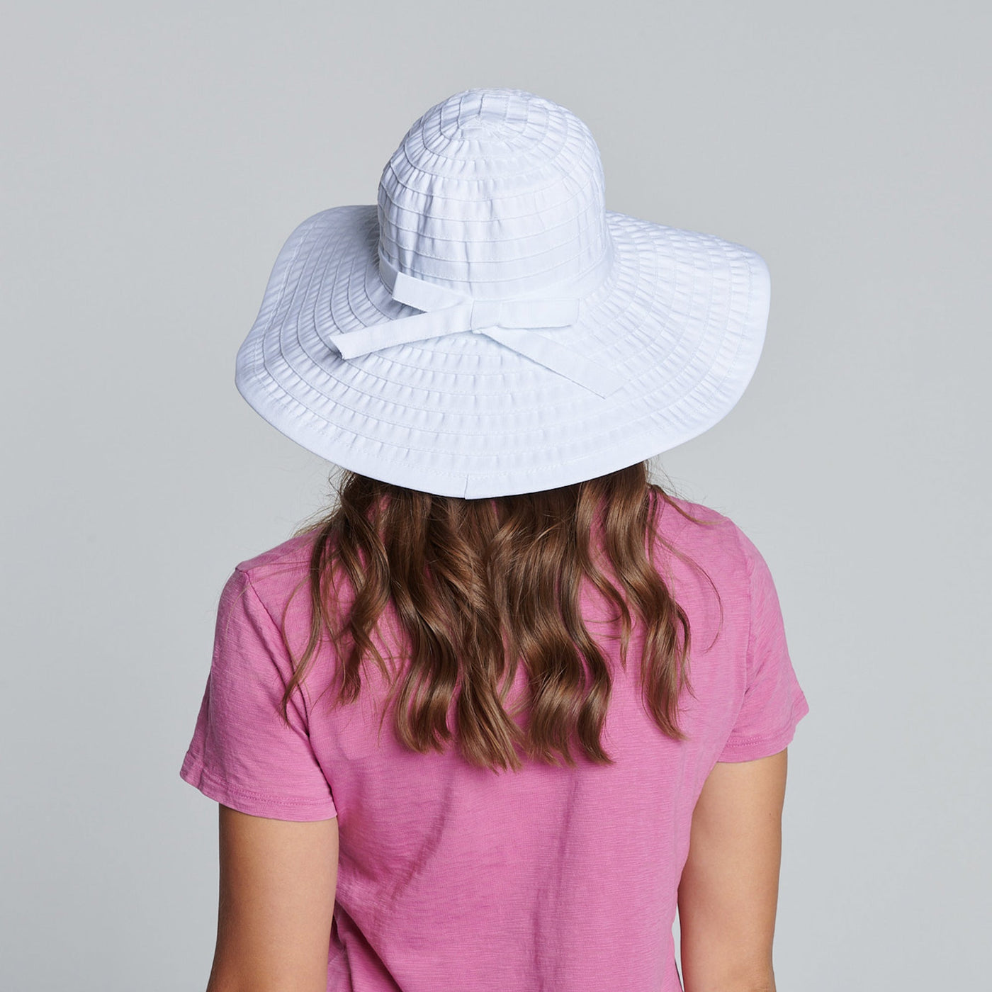 RIBBON - Women's Large Brim Ribbon Hat With A Bow