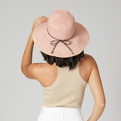 SUN BRIM - Women's Ribbon Paperbraid Stripe Sun Brim