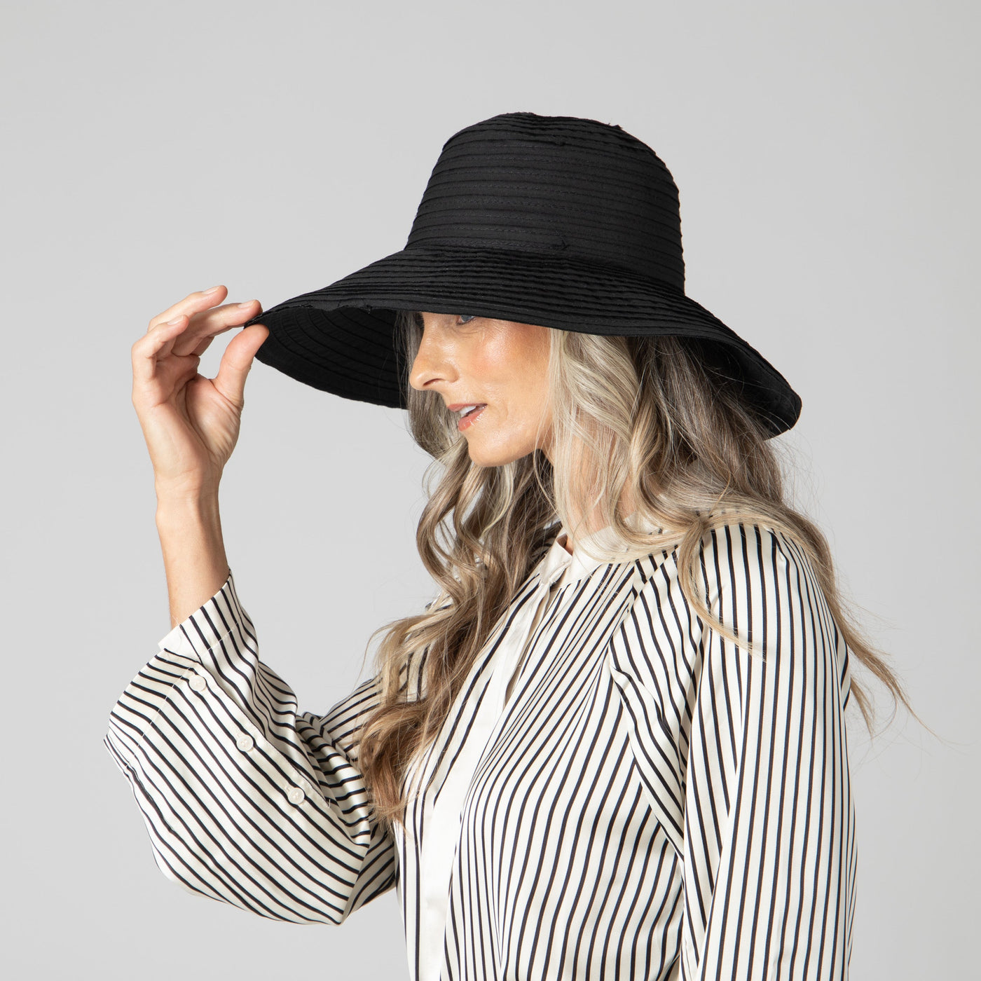 RIBBON - Women's Raw Edge Ribbon Sun Hat