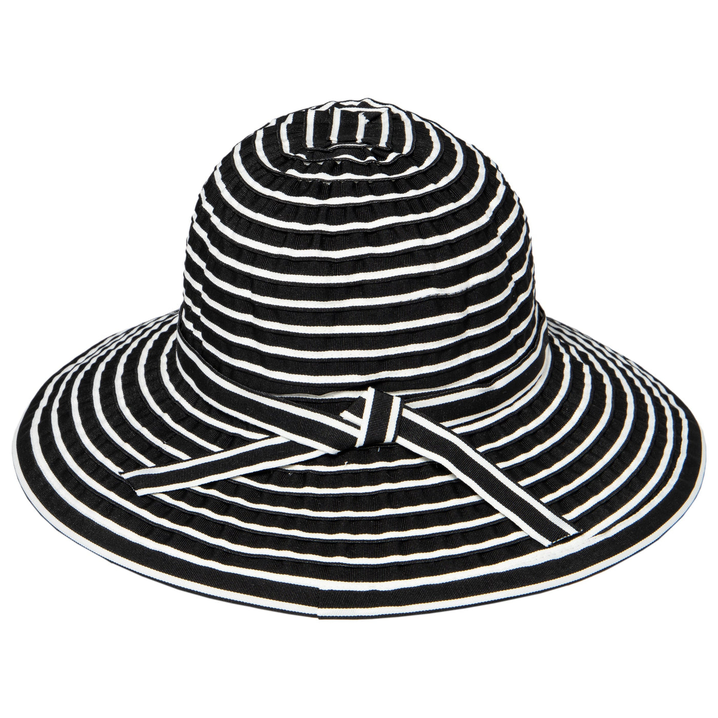 BUCKET - Women's Striped Sun Brim W/ Ribbon (RBM207)