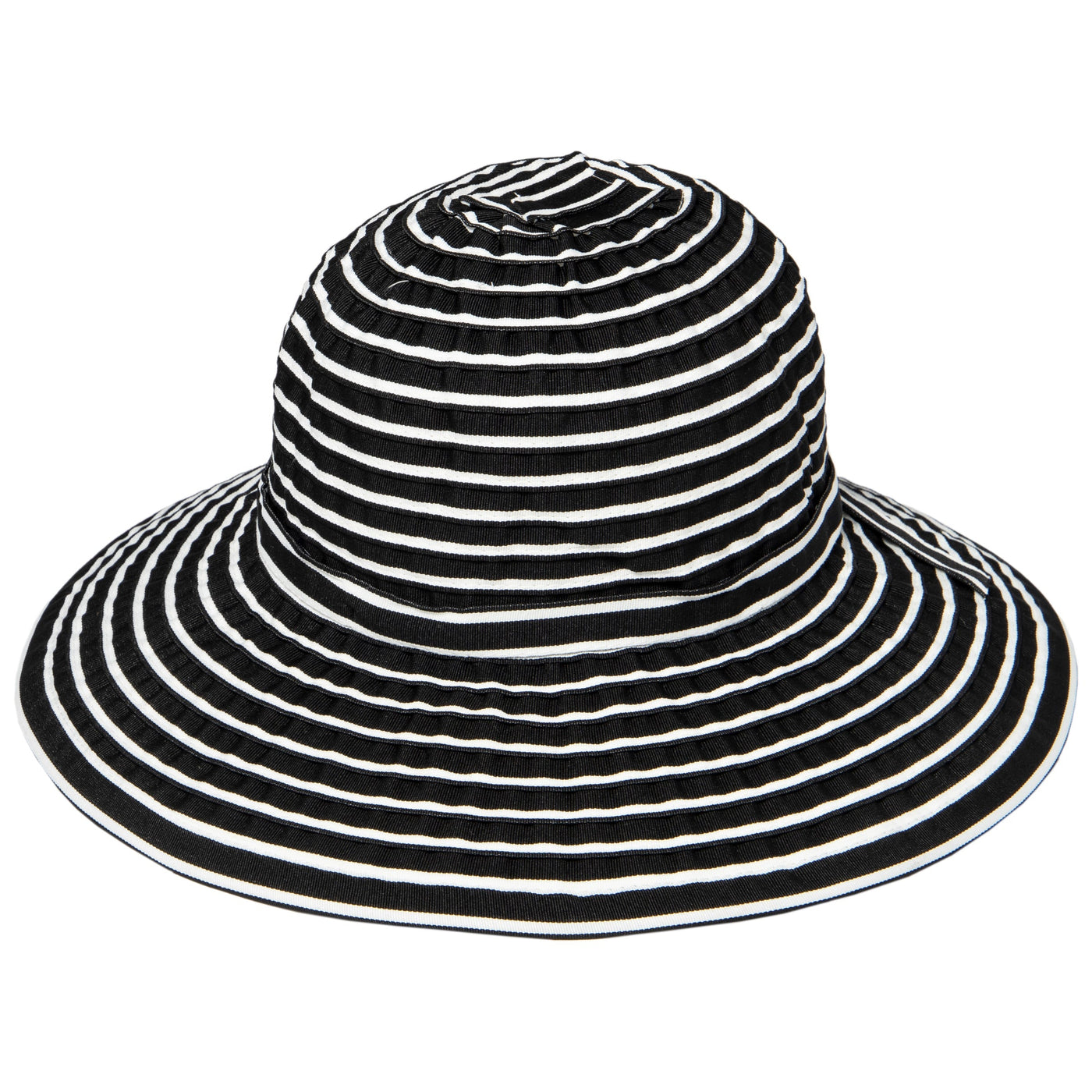 BUCKET - Women's Striped Sun Brim W/ Ribbon (RBM207)