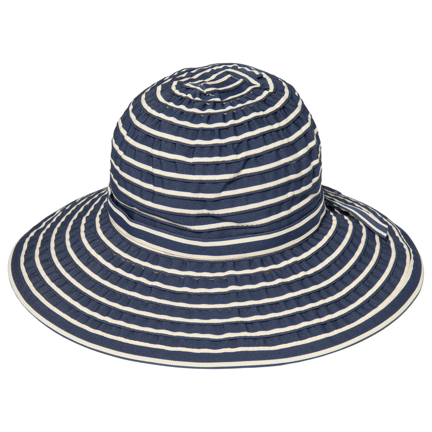 BUCKET - Women's Striped Sun Brim W/ Ribbon (RBM207)