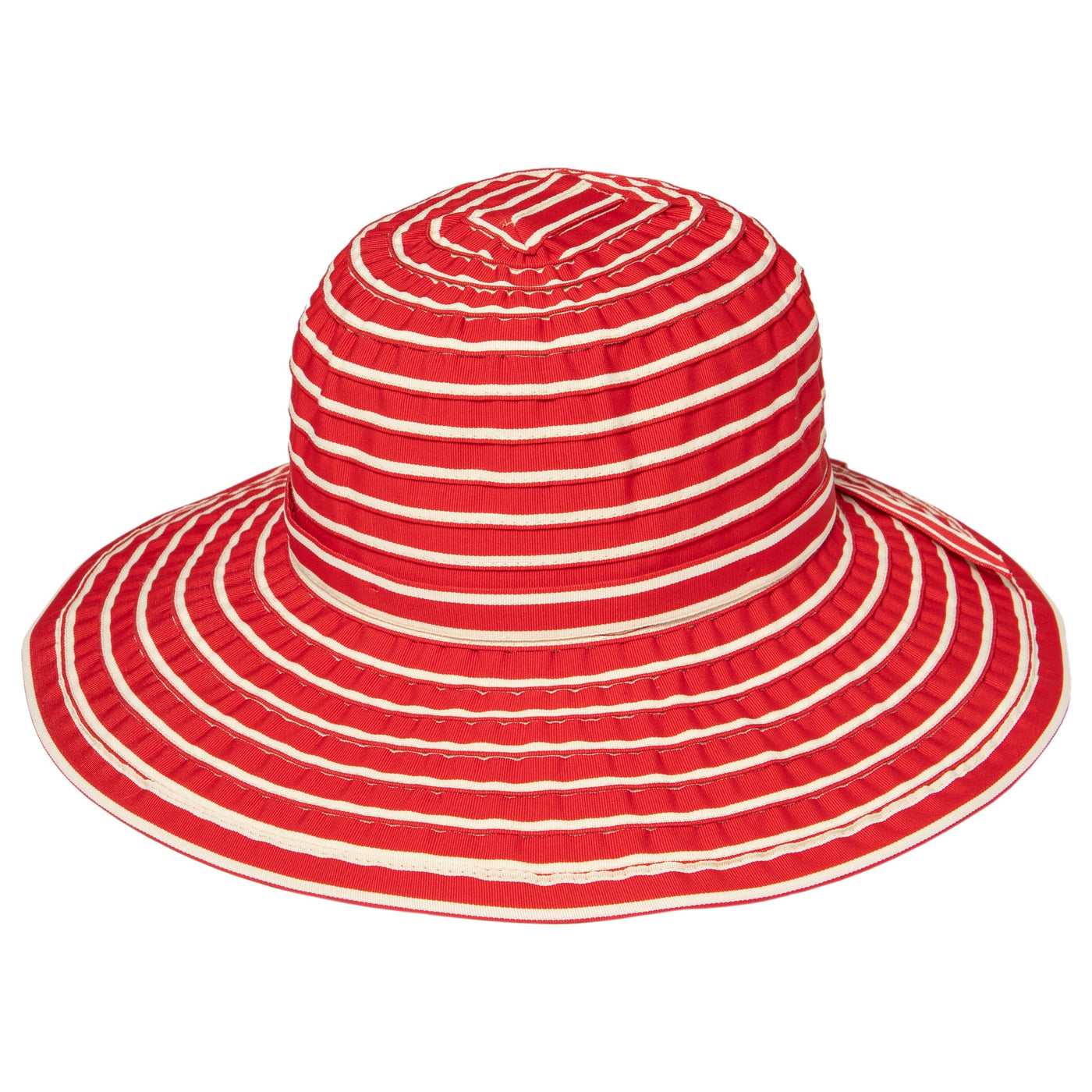 BUCKET - Women's Striped Sun Brim W/ Ribbon (RBM207)