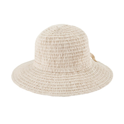 SUN BRIM - Women's Shimmery Ribbon Sun Hat