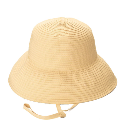 BUCKET - Women's Removable Chin Cord Ribbon Sun Hat