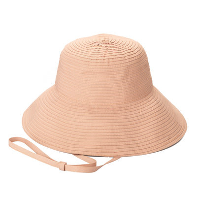 BUCKET - Women's Removable Chin Cord Ribbon Sun Hat