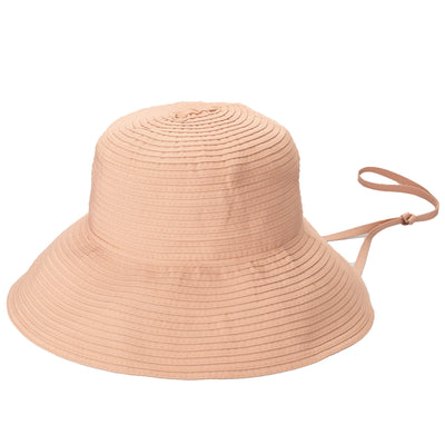 BUCKET - Women's Removable Chin Cord Ribbon Sun Hat