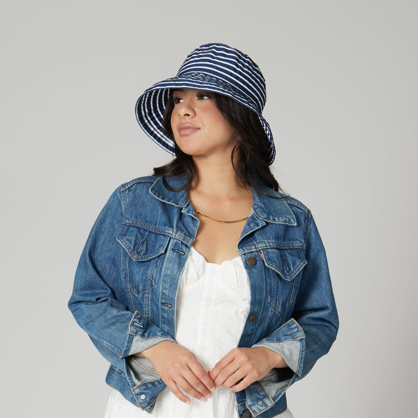 BUCKET - Women's Small Brim Ribbon Floppy