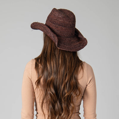 COWBOY - Women's Crocheted Raffia Cowboy Hat