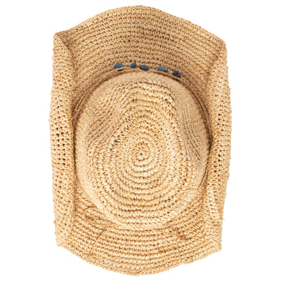 COWBOY - Women's Crocheted Raffia Cowboy With Stone Trim