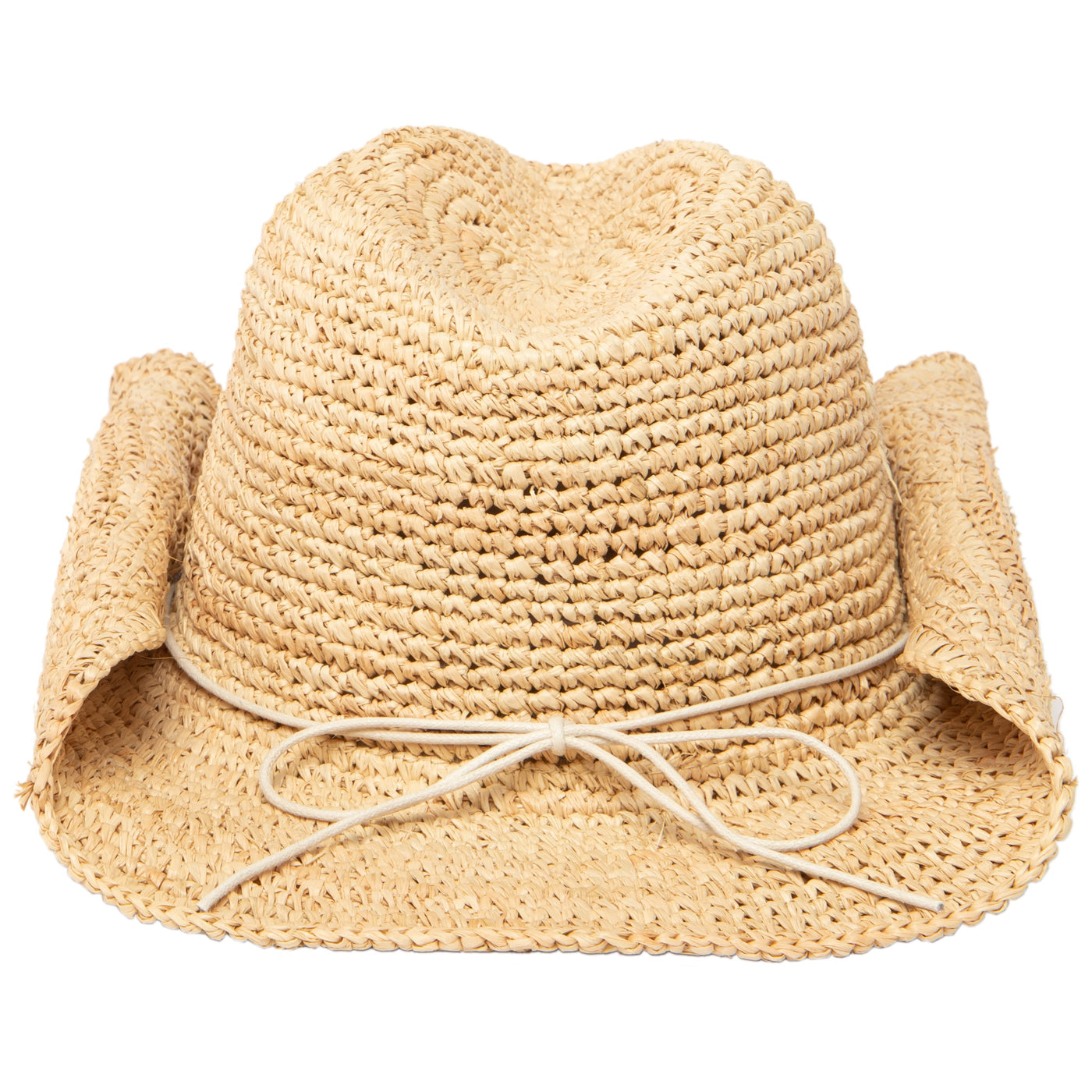 COWBOY - Women's Crocheted Raffia Cowboy With Stone Trim