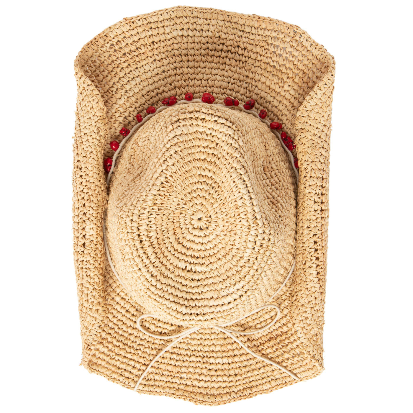 COWBOY - Women's Crocheted Raffia Cowboy With Stone Trim