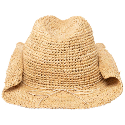 COWBOY - Women's Crocheted Raffia Cowboy With Stone Trim