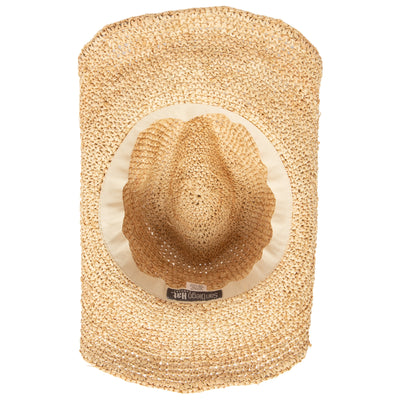 COWBOY - Women's Crocheted Raffia Cowboy With Stone Trim