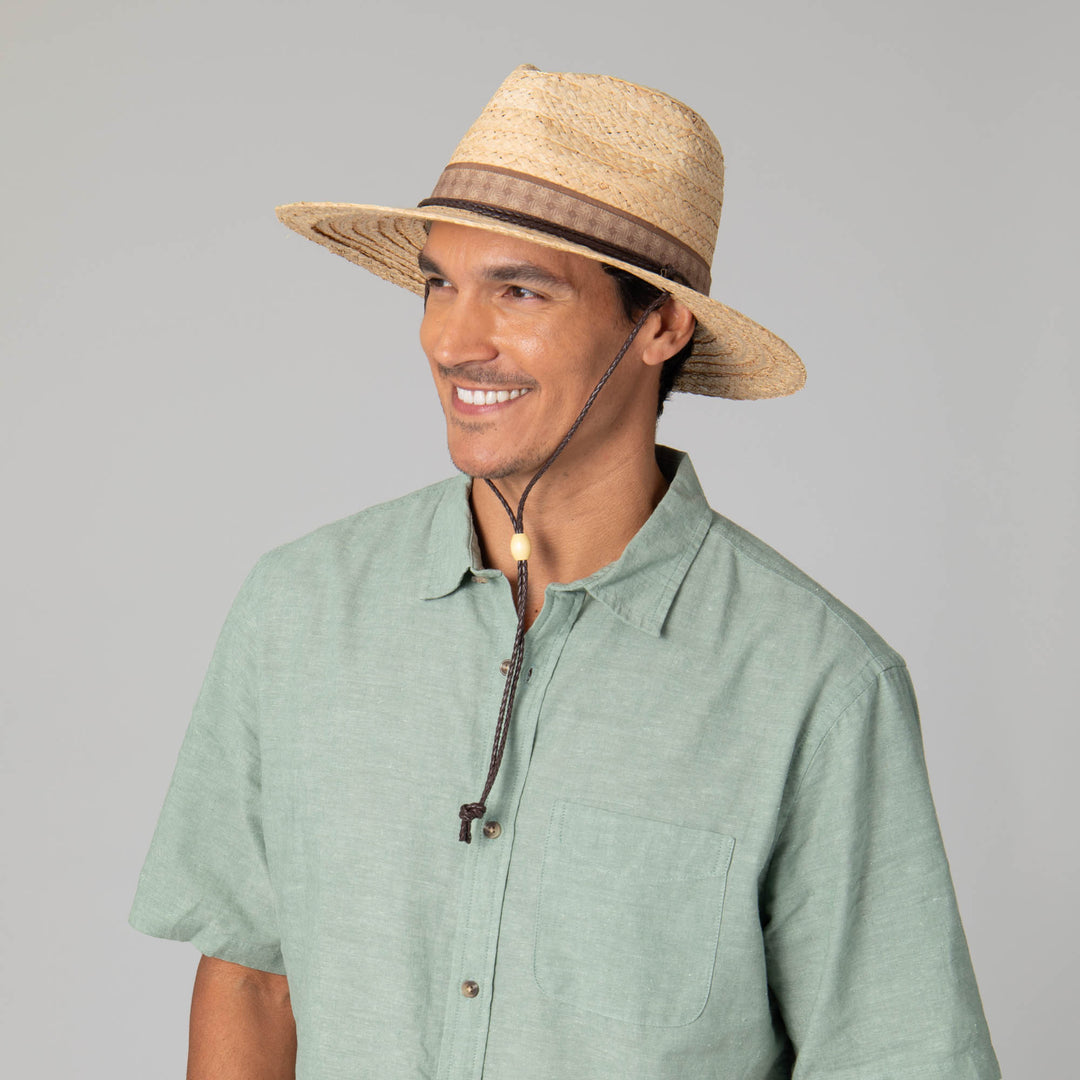 Mens Raffia Fedora Lifeguard with Chin Cord – San Diego Hat Company