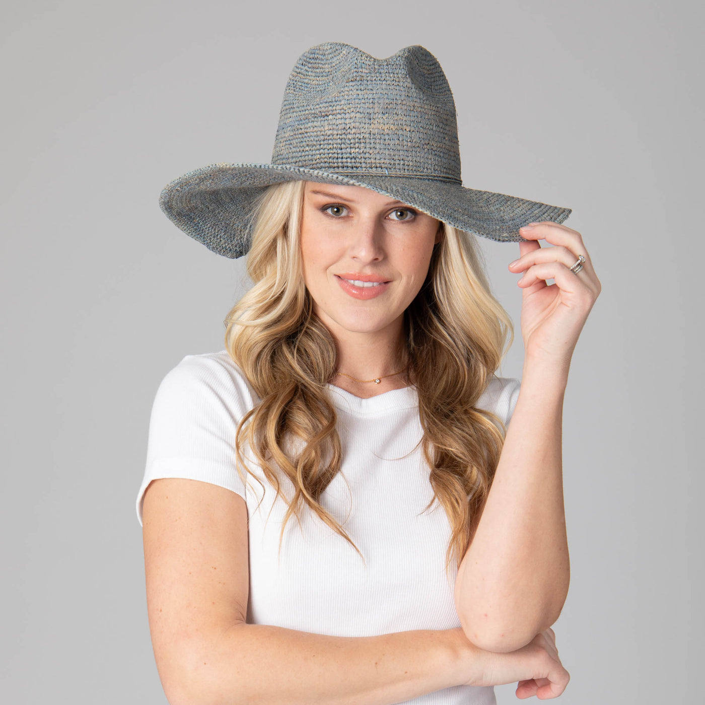 Marina Women's Crochet Raffia Fedora-FEDORA-San Diego Hat Company