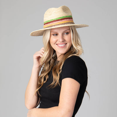 Sunrise Women's Raffia Fedora-FEDORA-San Diego Hat Company