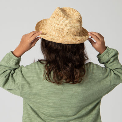 FEDORA - Kids' Crochet Raffia Fedora