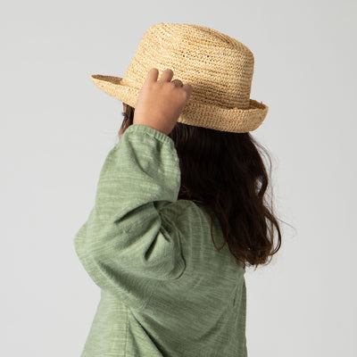 FEDORA - Kids' Crochet Raffia Fedora