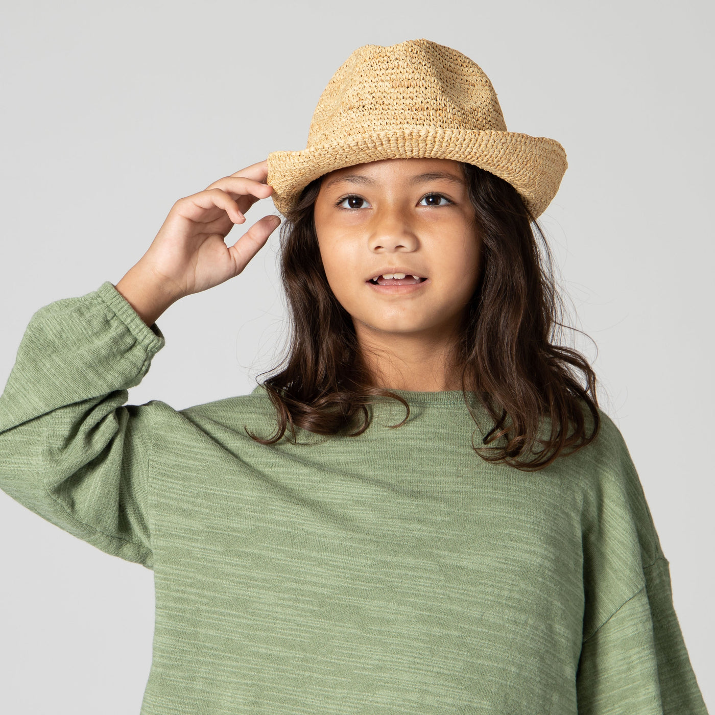 FEDORA - Kids' Crochet Raffia Fedora