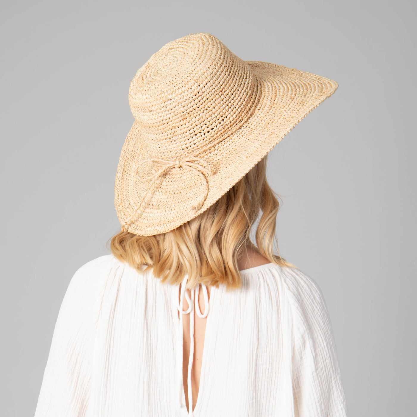 Raffia Effect Brimmed Hat