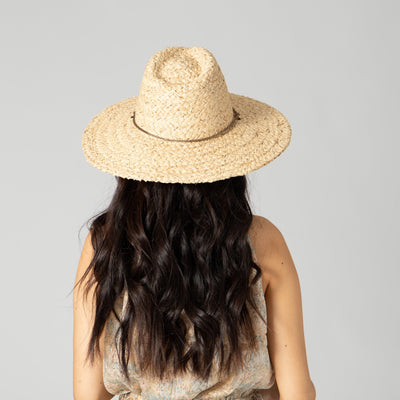Raffia Lurex Blend Lifeguard Hat With Adjustable Chin Cord