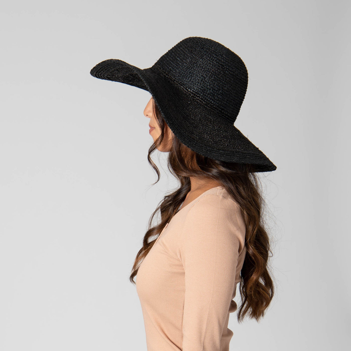 FLOPPY - Elegant - Raffia Braid Round Crown Sun Hat