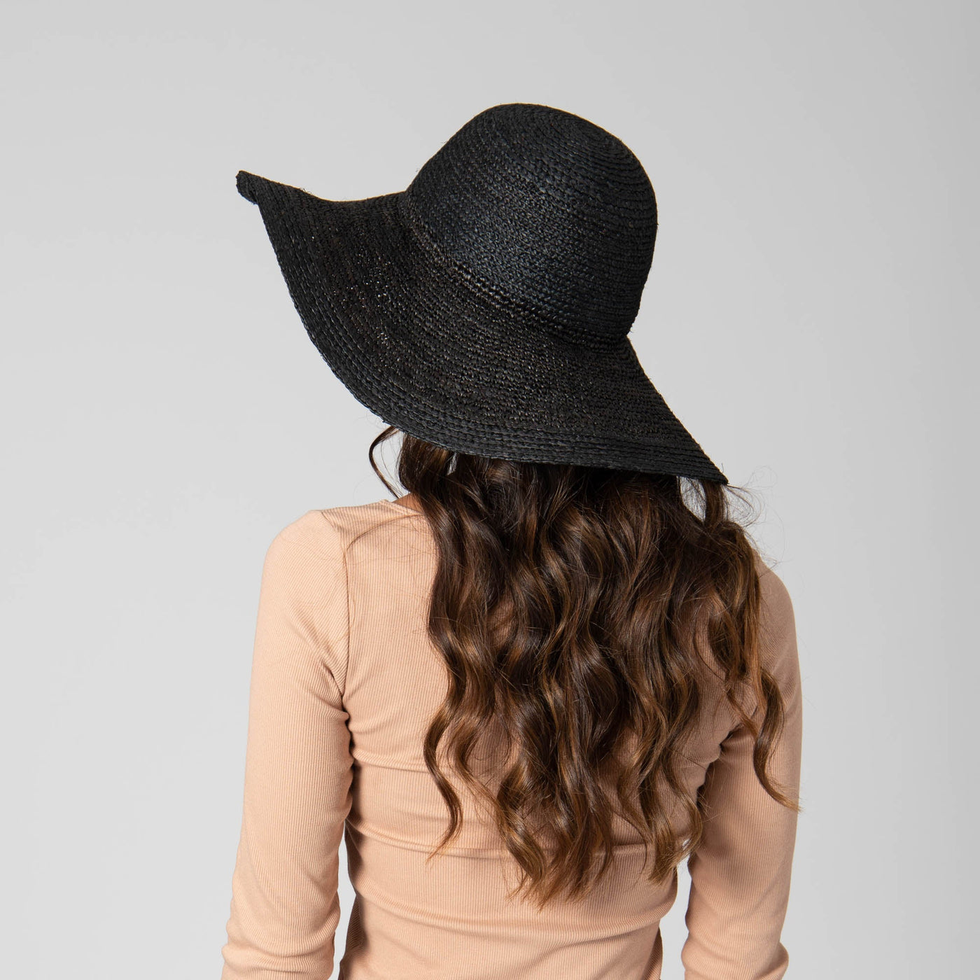 FLOPPY - Elegant - Raffia Braid Round Crown Sun Hat