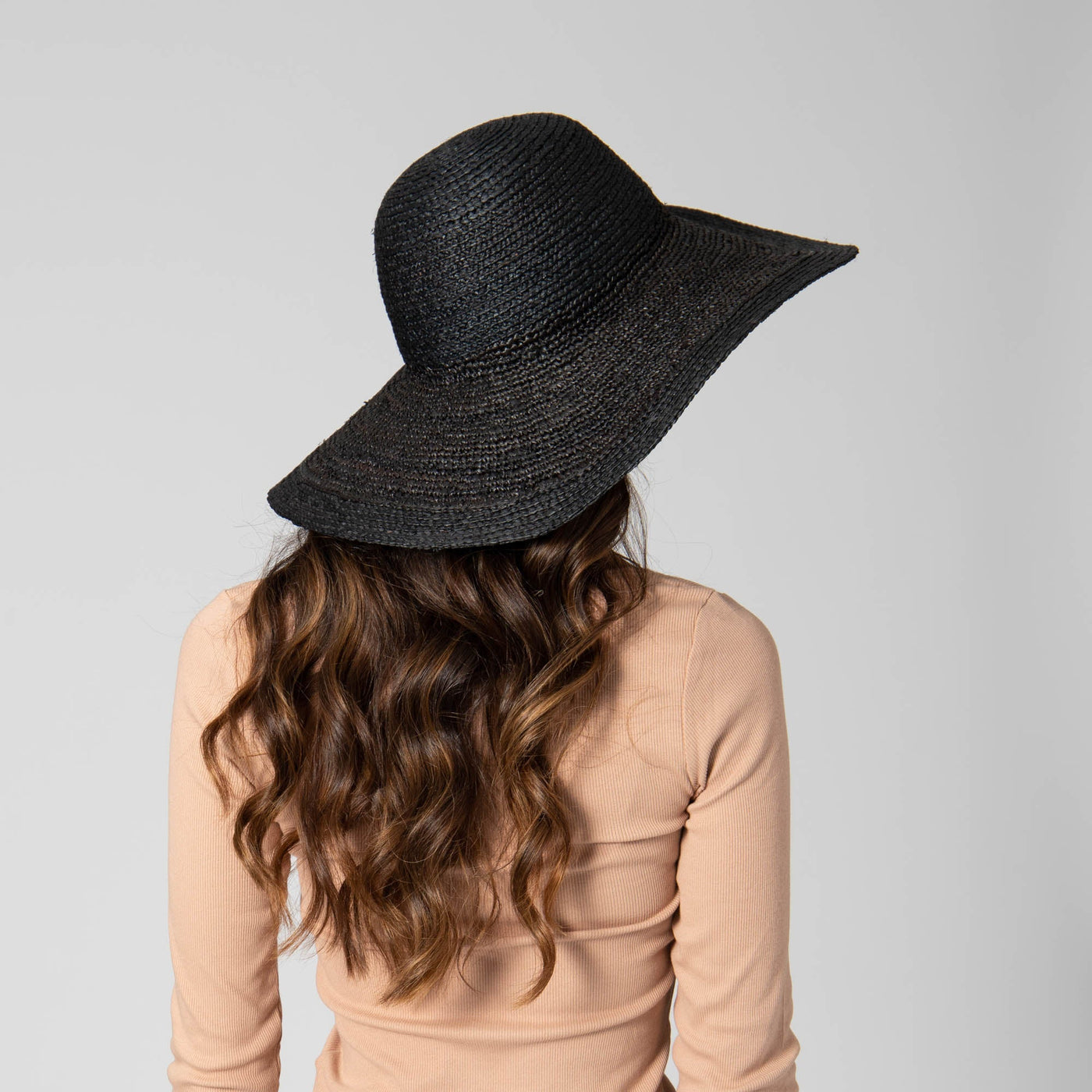 FLOPPY - Elegant - Raffia Braid Round Crown Sun Hat