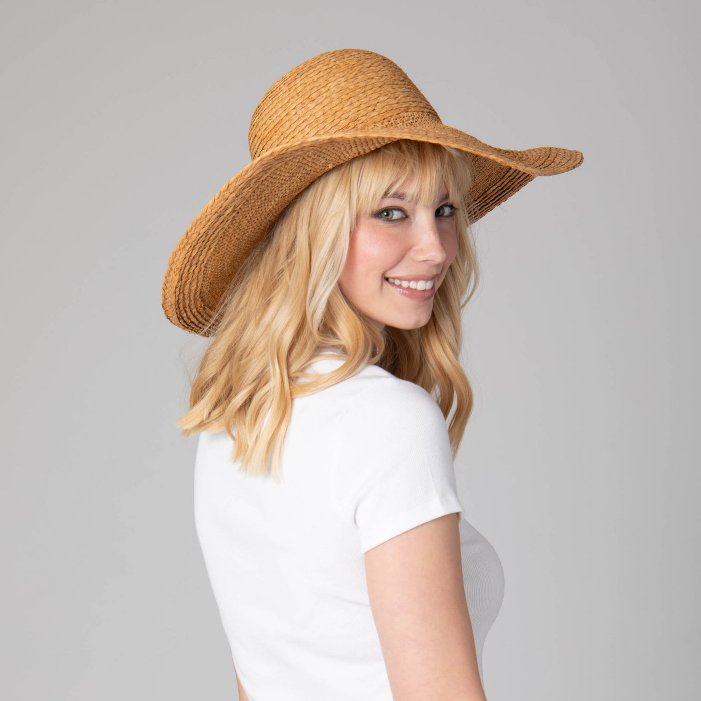 Elegant - Raffia Braid Round Crown Sun Hat-FLOPPY-San Diego Hat Company