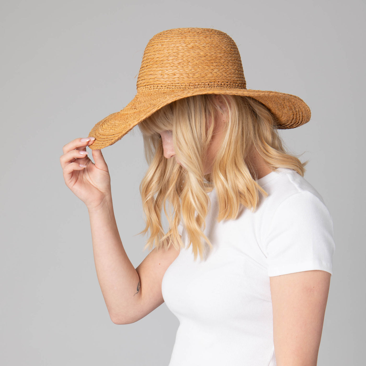 Elegant - Raffia Braid Round Crown Sun Hat-FLOPPY-San Diego Hat Company