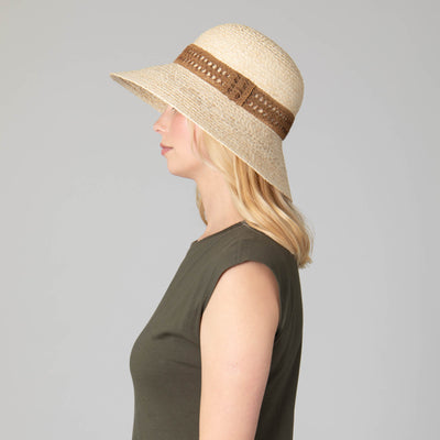 Waterfront Women's Raffia Braided Bucket Sun Hat-BUCKET-San Diego Hat Company