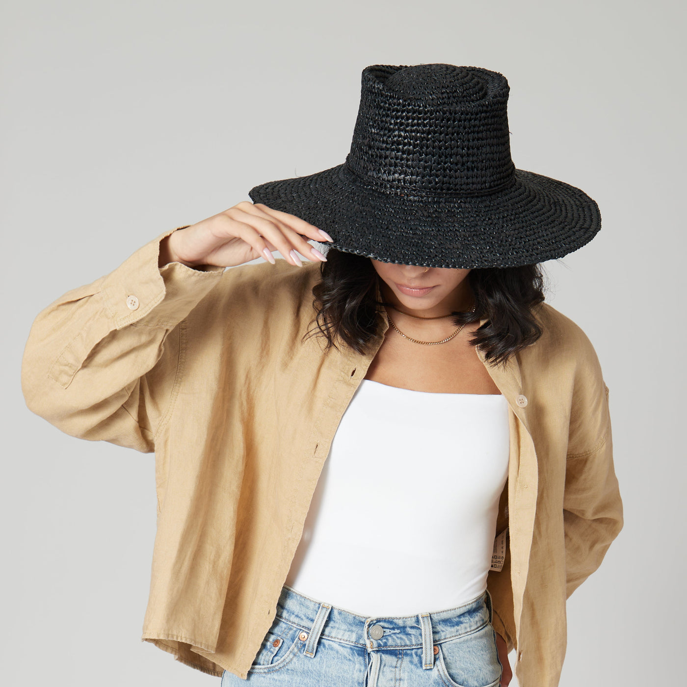 SUN BRIM - Womens Oval Crown Raffia