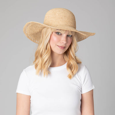 Isla - Women's Raffia Round Crown Floppy-FLOPPY-San Diego Hat Company