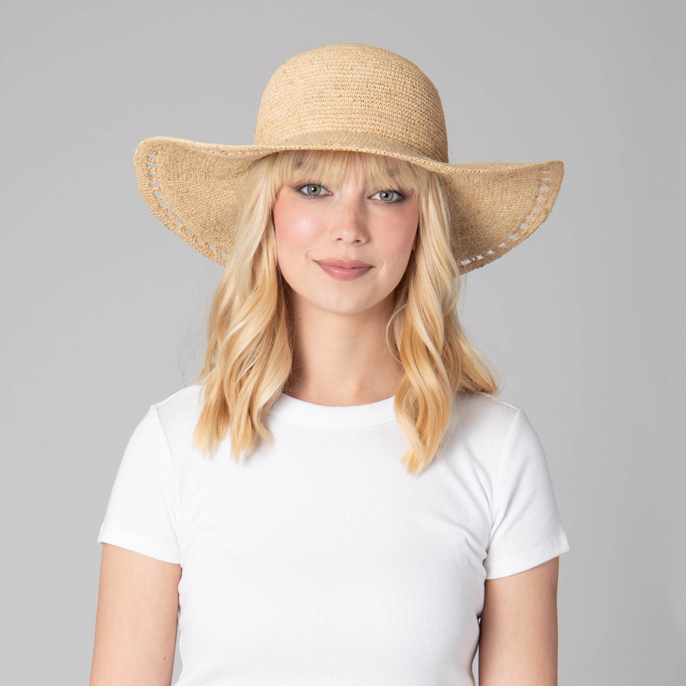 Isla - Women's Raffia Round Crown Floppy-FLOPPY-San Diego Hat Company