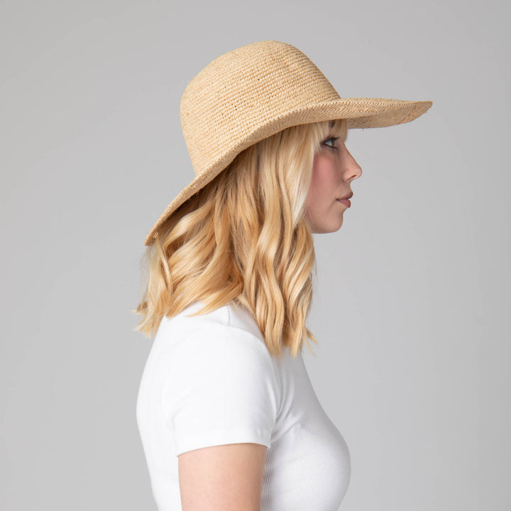 Isla - Women's Raffia Round Crown Floppy – San Diego Hat Company