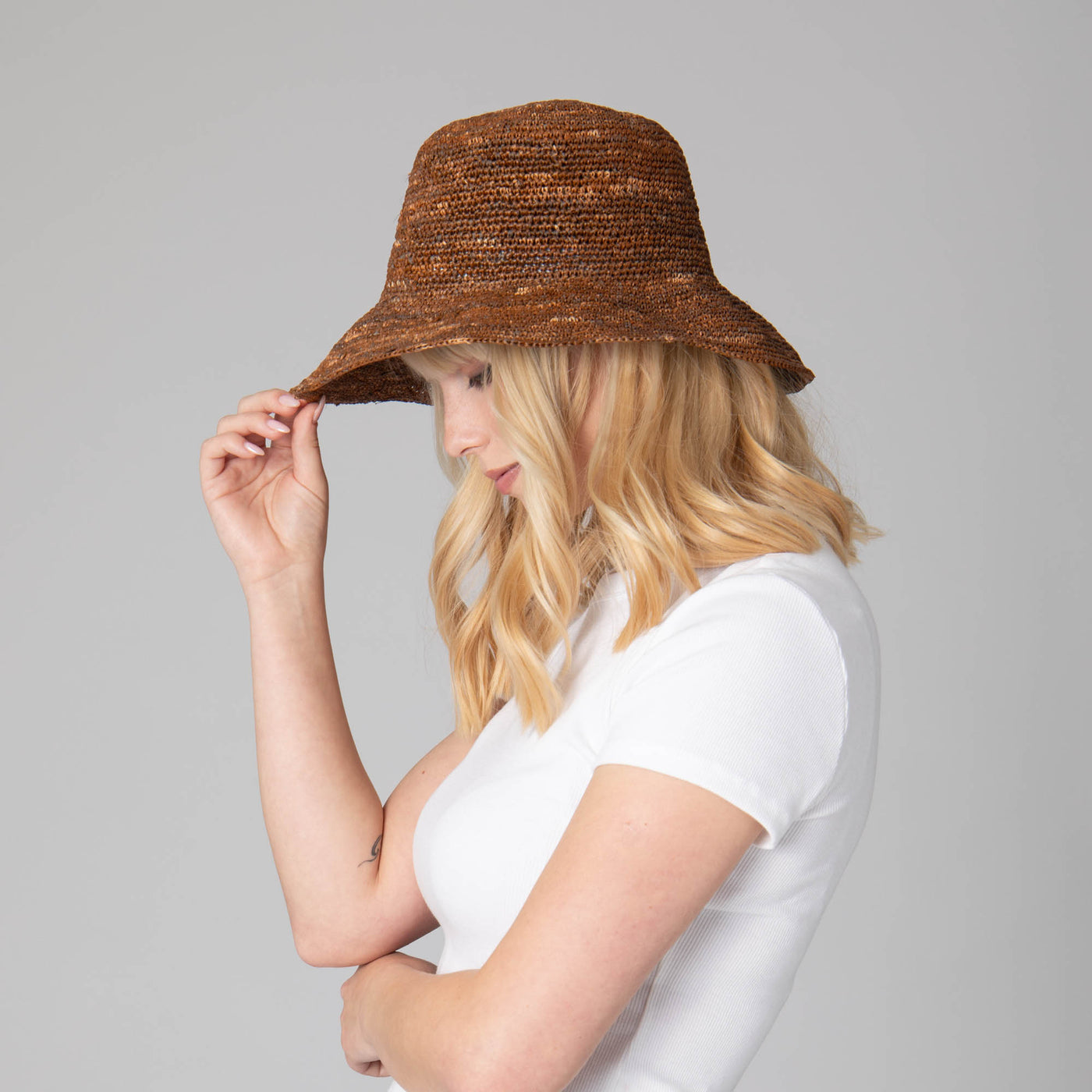 Weekend - Women's Crochet Raffia Bucket-BUCKET-San Diego Hat Company