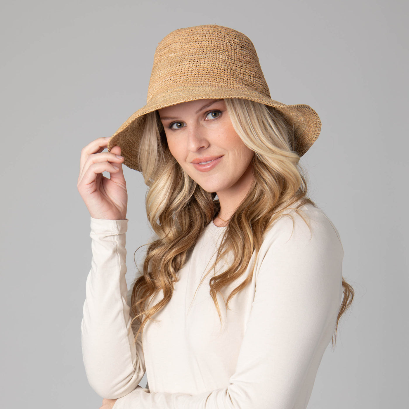 Weekend - Women's Crochet Raffia Bucket-BUCKET-San Diego Hat Company